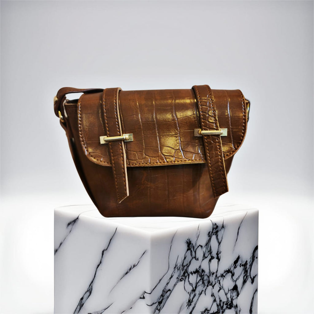 Croco vintage style Mini Sling Bag