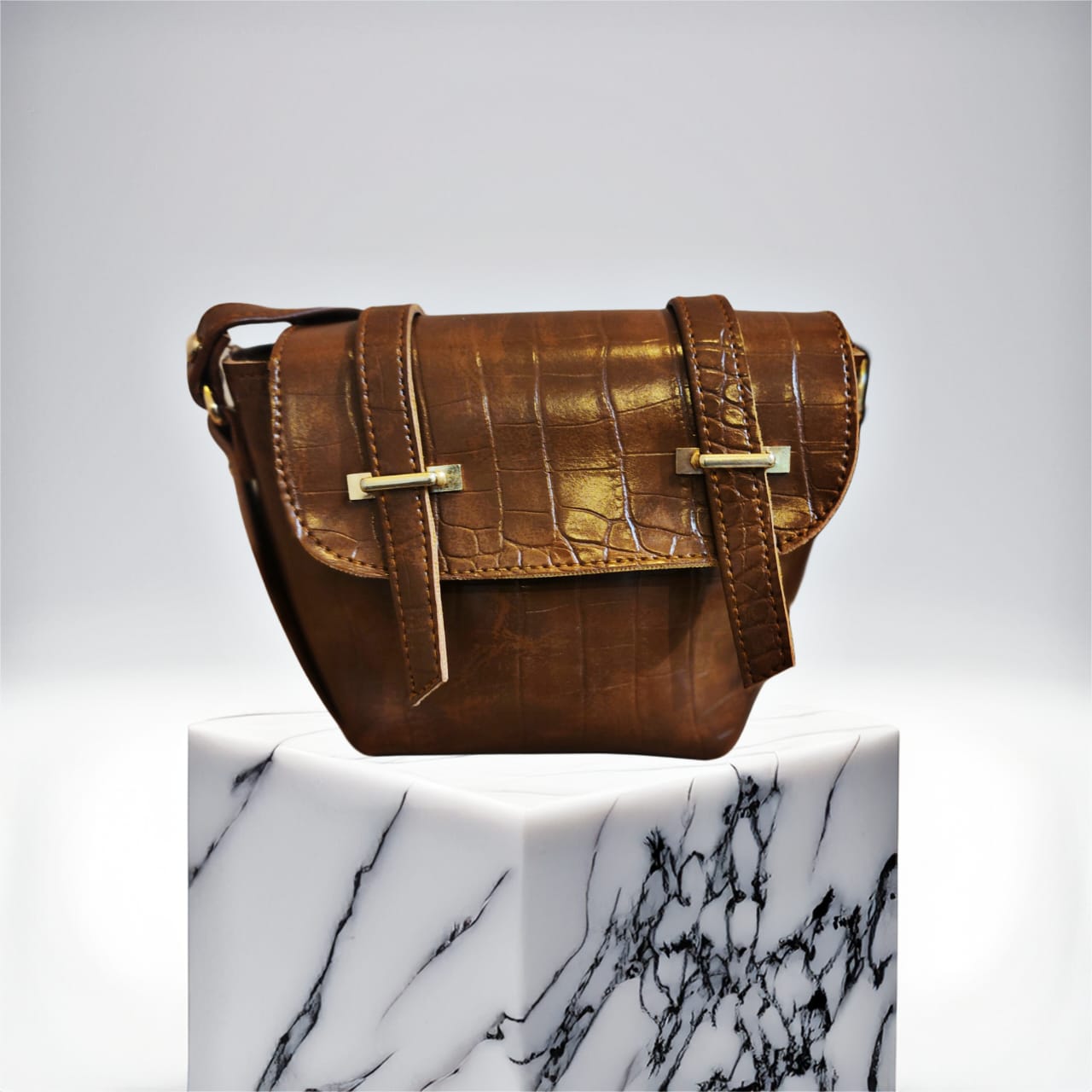 Croco vintage style Mini Sling Bag