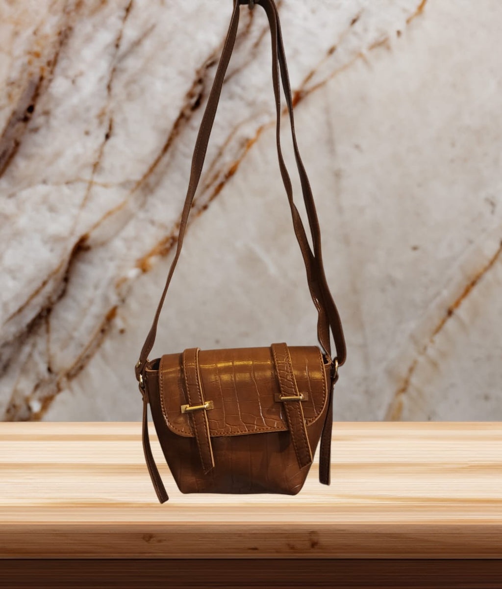 Croco vintage style Mini Sling Bag