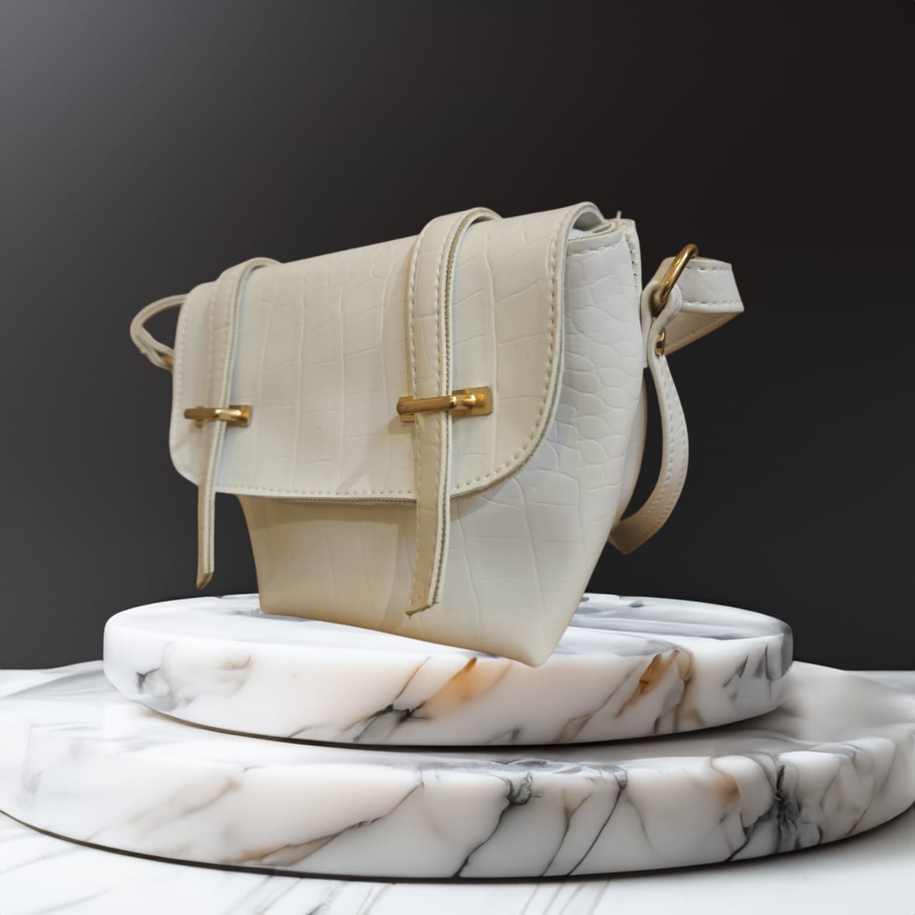 Croco vintage style Mini Sling Bag