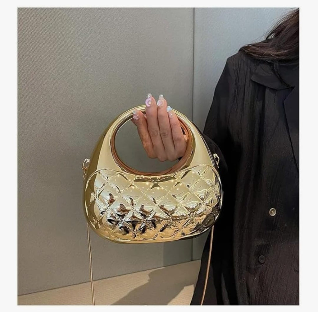 Metallic Finish- Acrylic Quilted Sling Bag