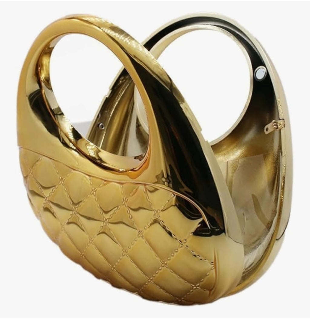 Metallic Finish- Acrylic Quilted Sling Bag