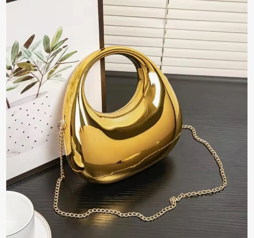 Silver / Golden finish metallic finish Clutch bag