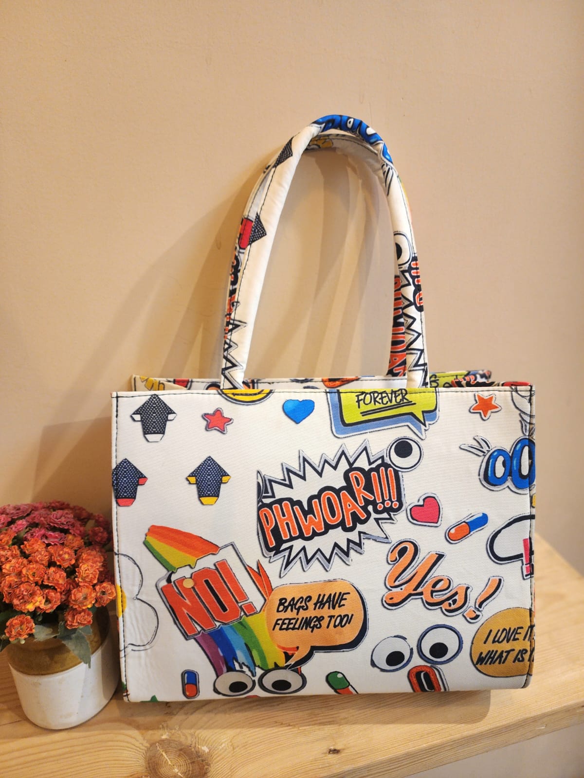 Graffiti Tote - White