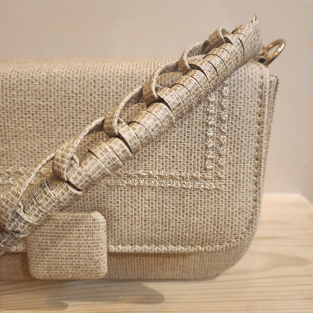 Jute Texture Handbag with rope design handle