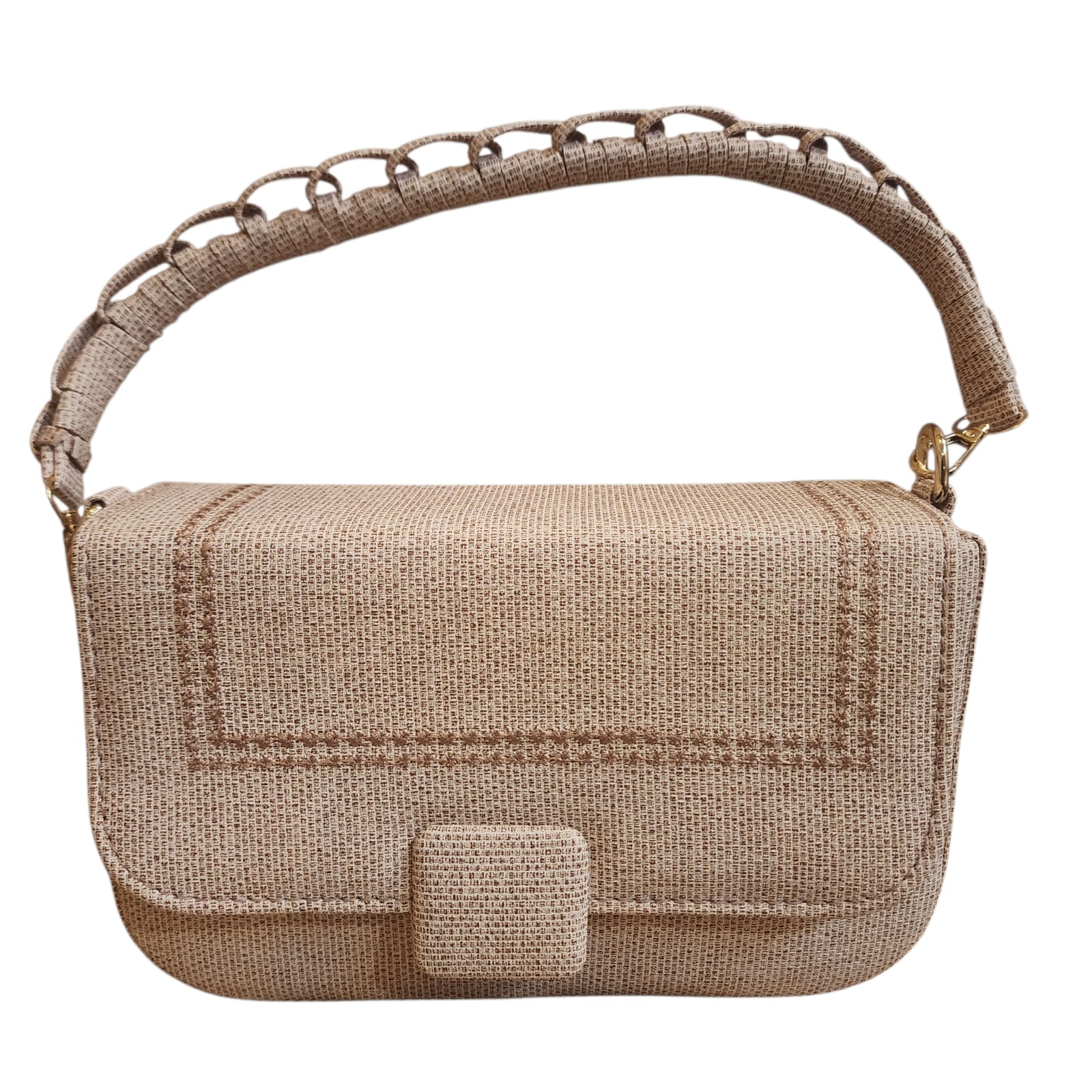 Jute Texture Handbag with rope design handle