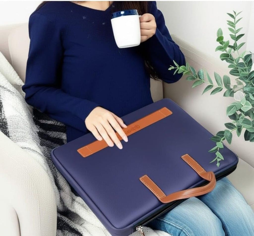 Vegan Leather Laptop Sleeve / bag in pastel Shades