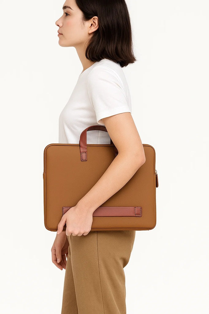 Vegan Leather Laptop Sleeve / bag in pastel Shades