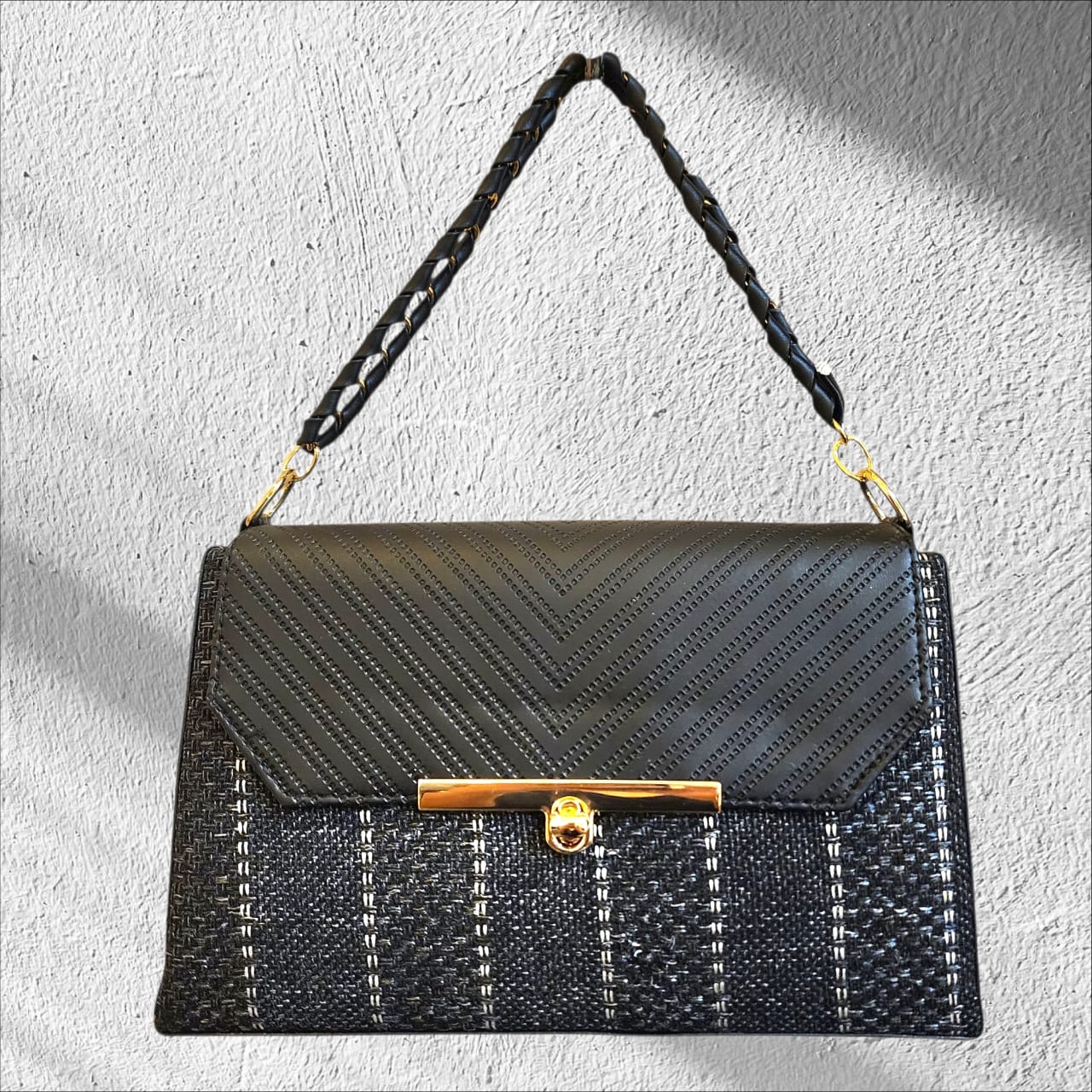 Designer Matty in Stripes with Gold Chain and accessories