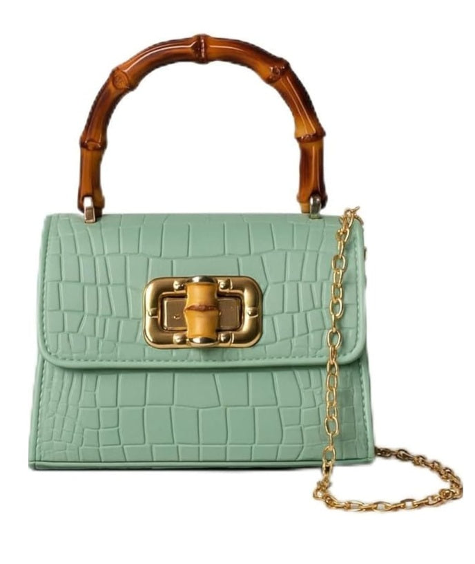 Mini Silicon bags with Wooden frame handles