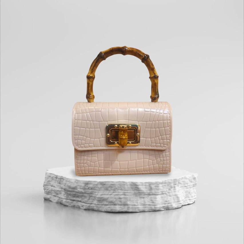 Mini Silicon bags with Wooden frame handles