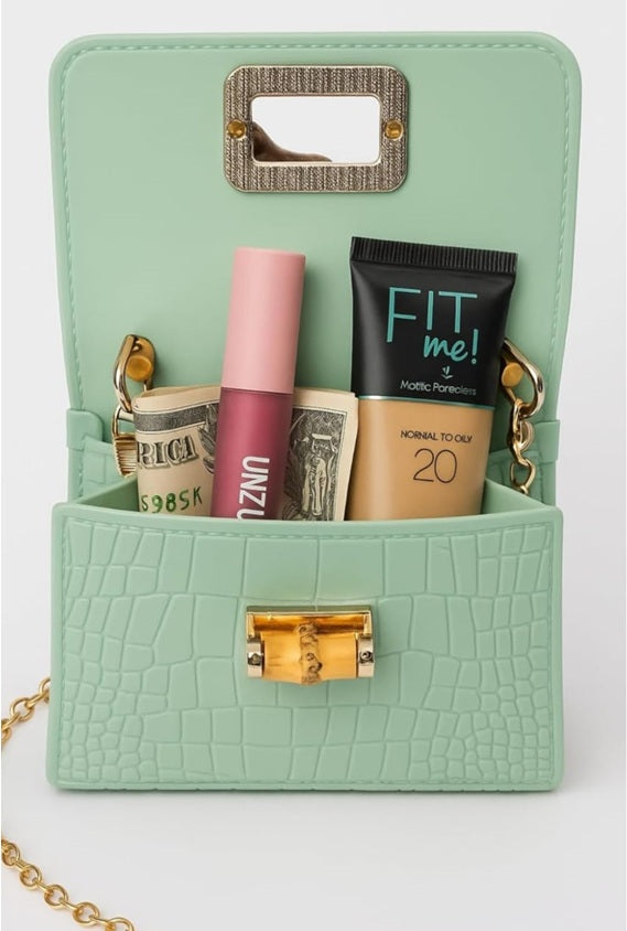 Mini Silicon bags with Wooden frame handles