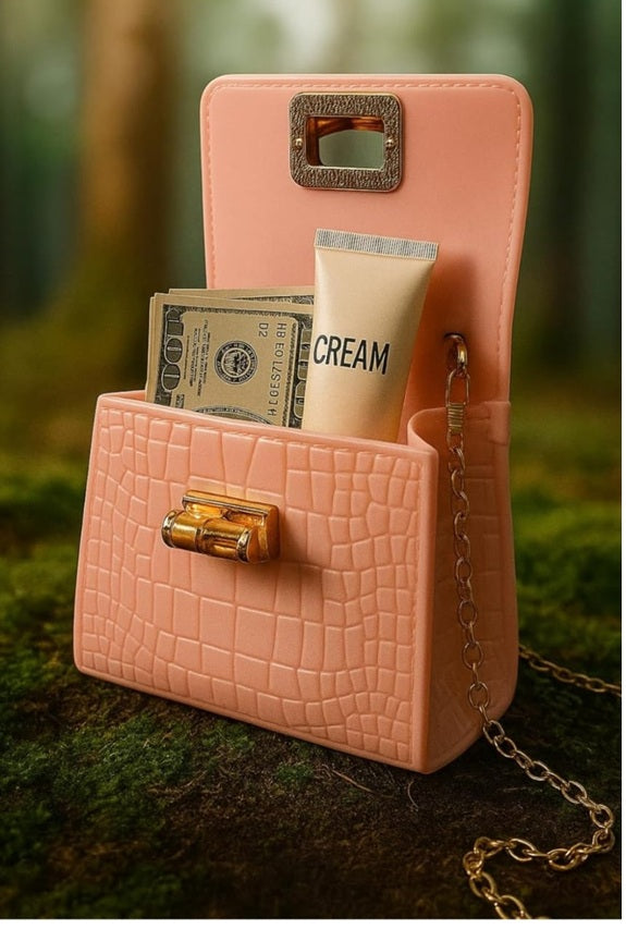 Mini Silicon bags with Wooden frame handles