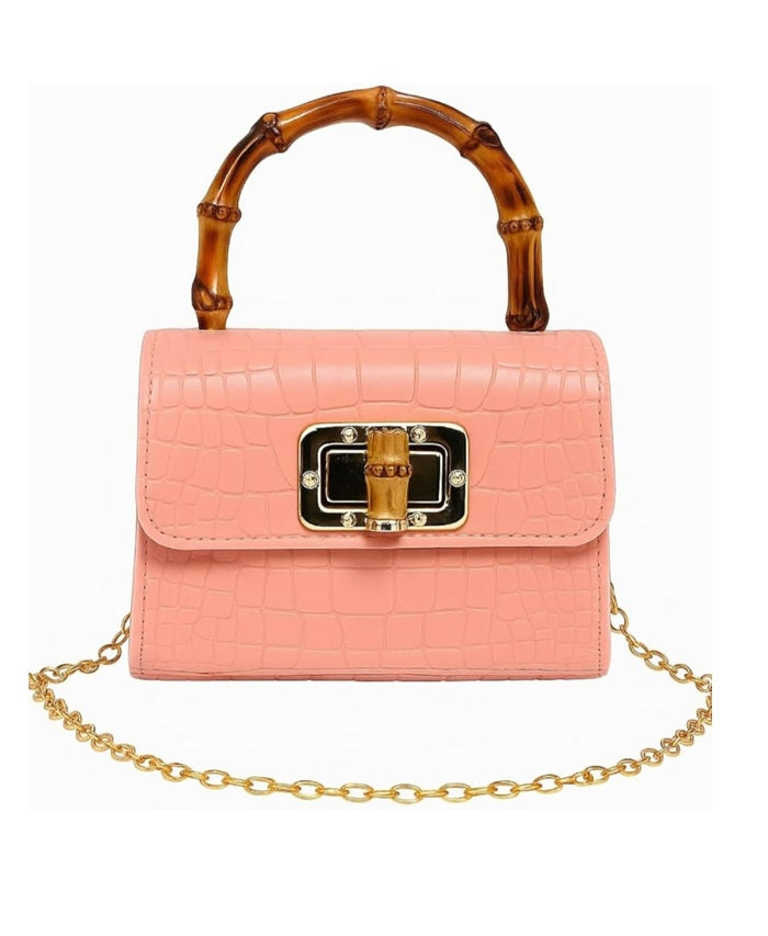 Mini Silicon bags with Wooden frame handles