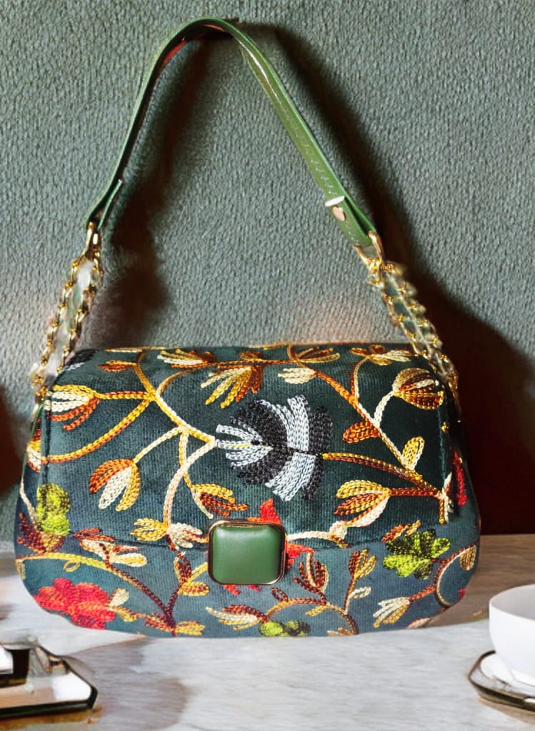 Pashmina Style Embroidered Centre buckle Handbags