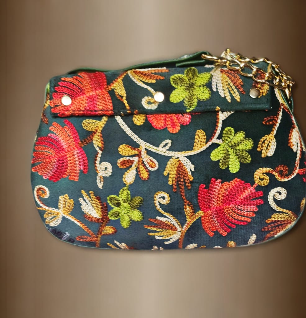 Pashmina Style Embroidered Centre buckle Handbags