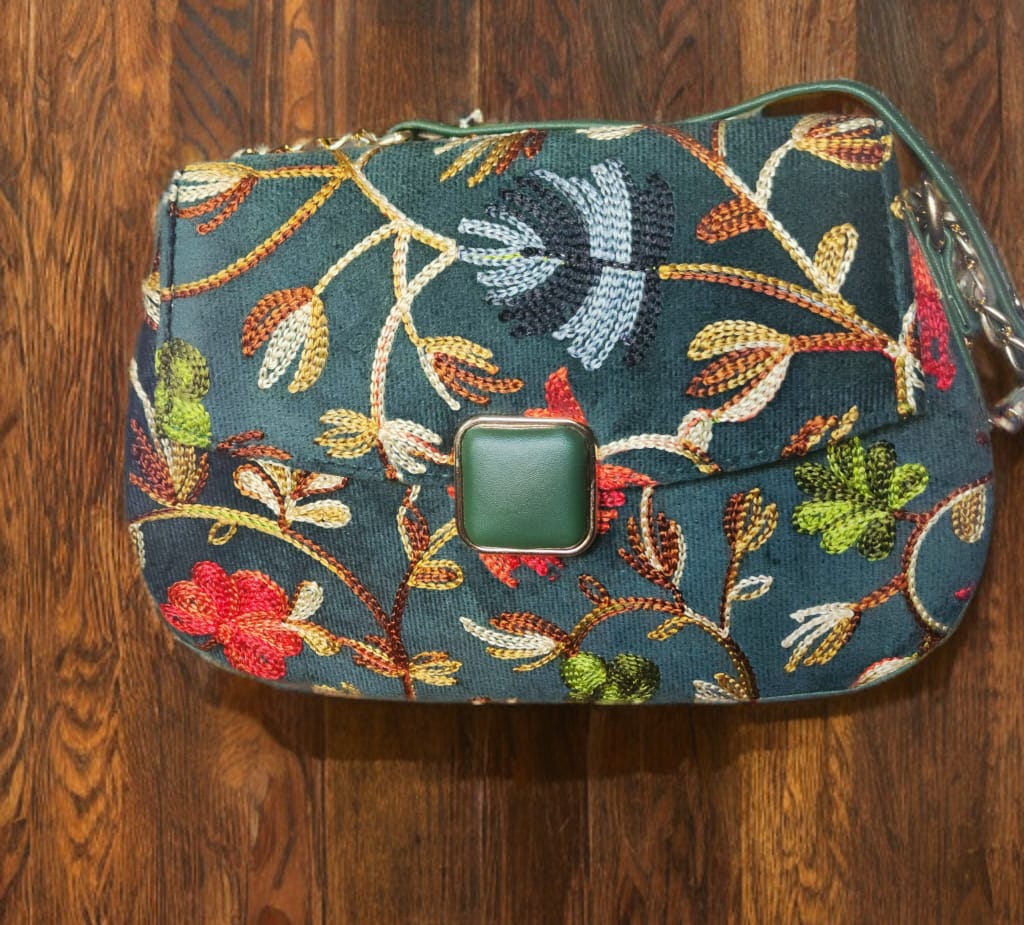 Pashmina Style Embroidered Centre buckle Handbags