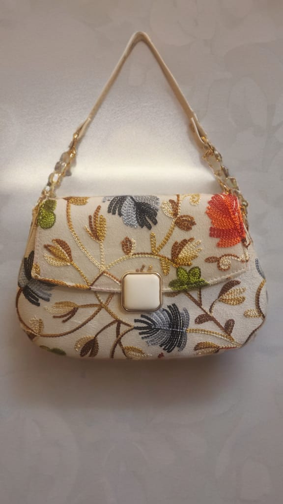 Pashmina Style Embroidered Centre buckle Handbags