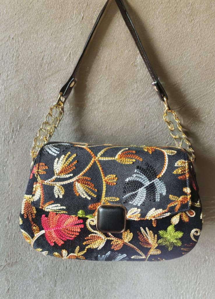 Pashmina Style Embroidered Centre buckle Handbags