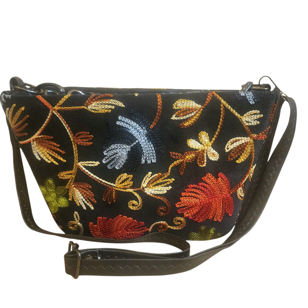 Pashmina style embroidery Boat Sling bag