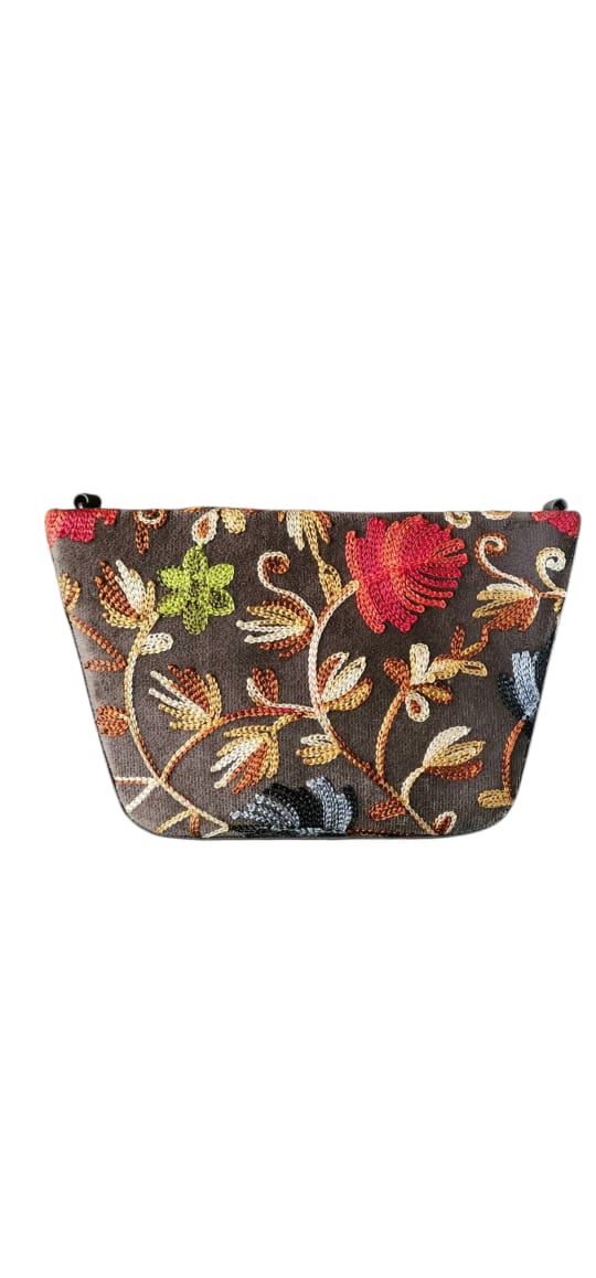 Pashmina style embroidery Boat Sling bag