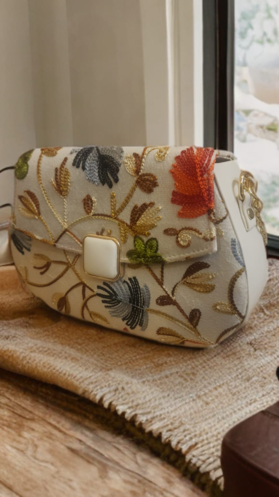 Pashmina Style Embroidered Centre buckle Handbags