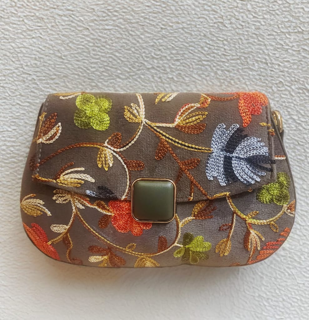 Pashmina Style Embroidered Centre buckle Handbags