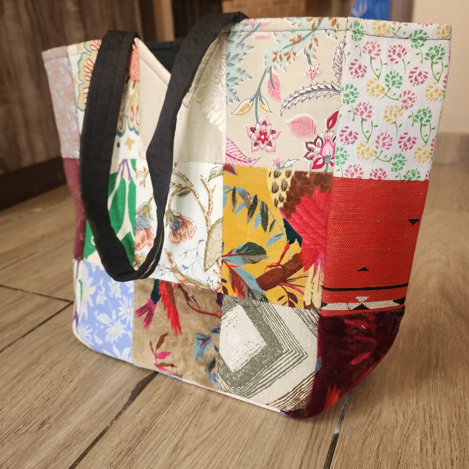 Patchwork Pattern Premium Cotton Tote
