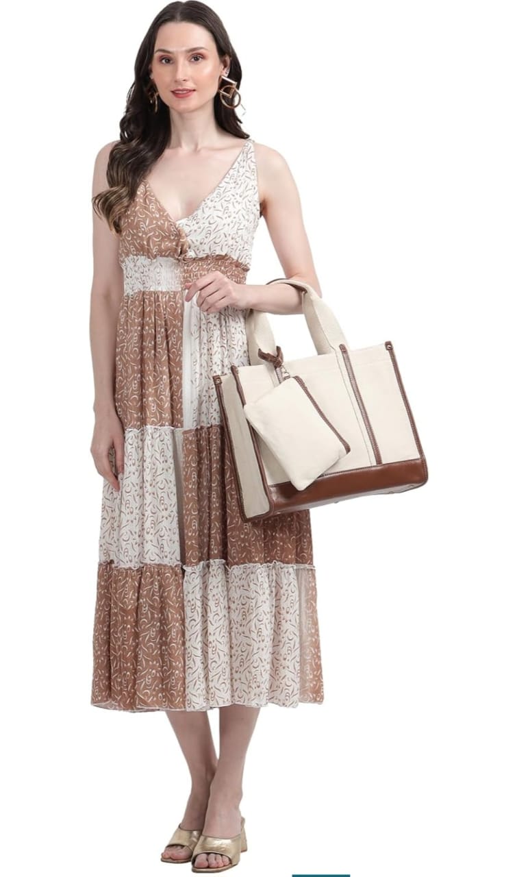 Extra Premium Large Tote - with leather trim handles, Fits 17" Laptop size