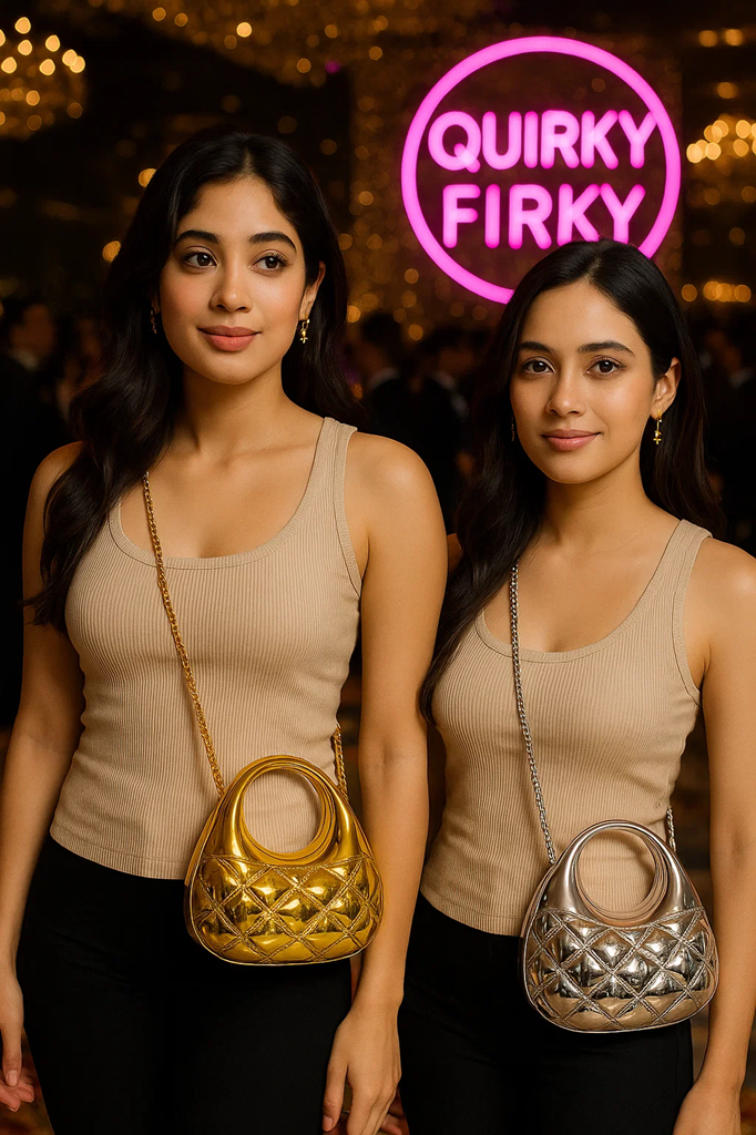 Metallic Finish- Acrylic Quilted Sling Bag