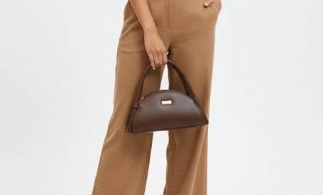 Semicircled shape Soft PU Purse Vintage style