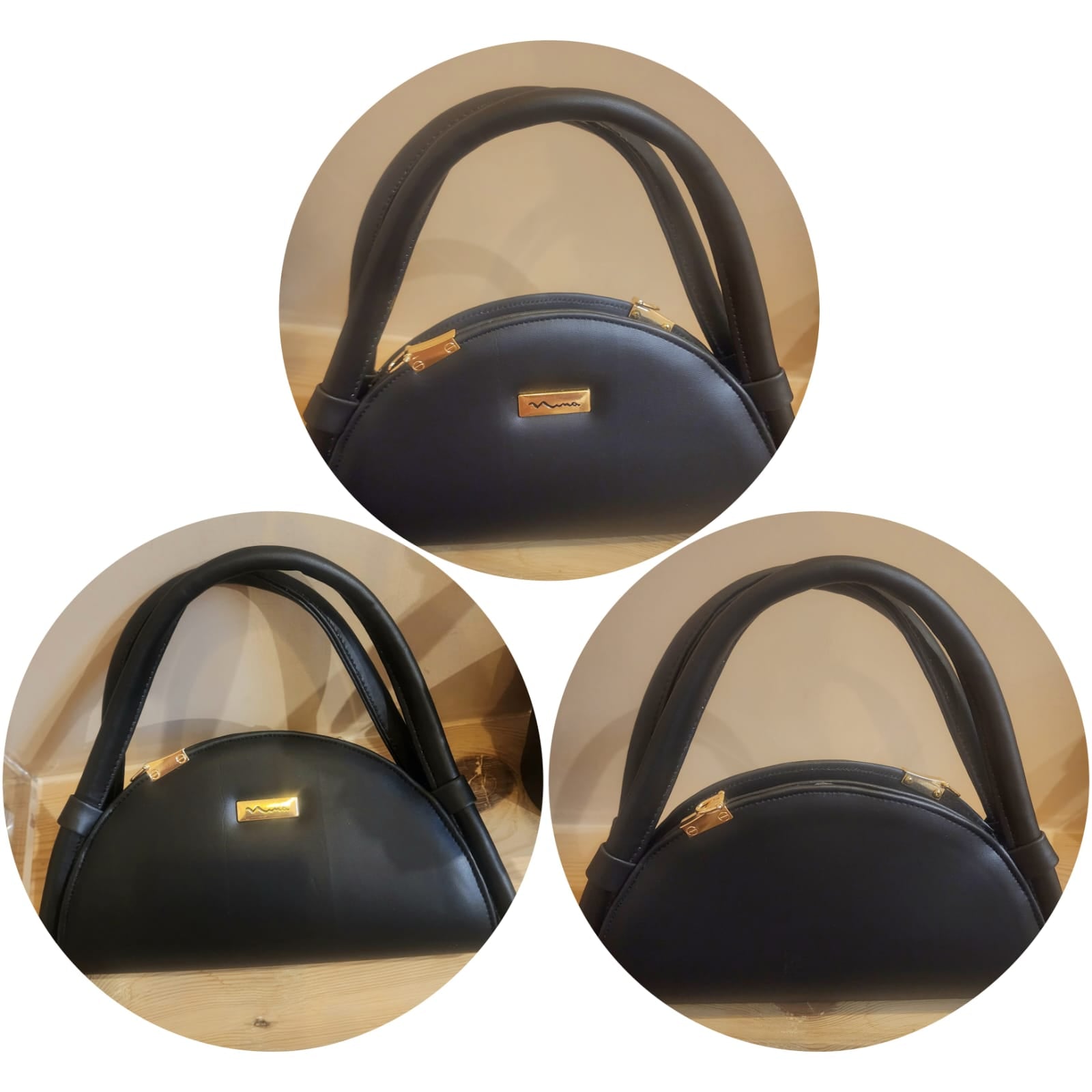 Semicircled shape Soft PU Purse Vintage style