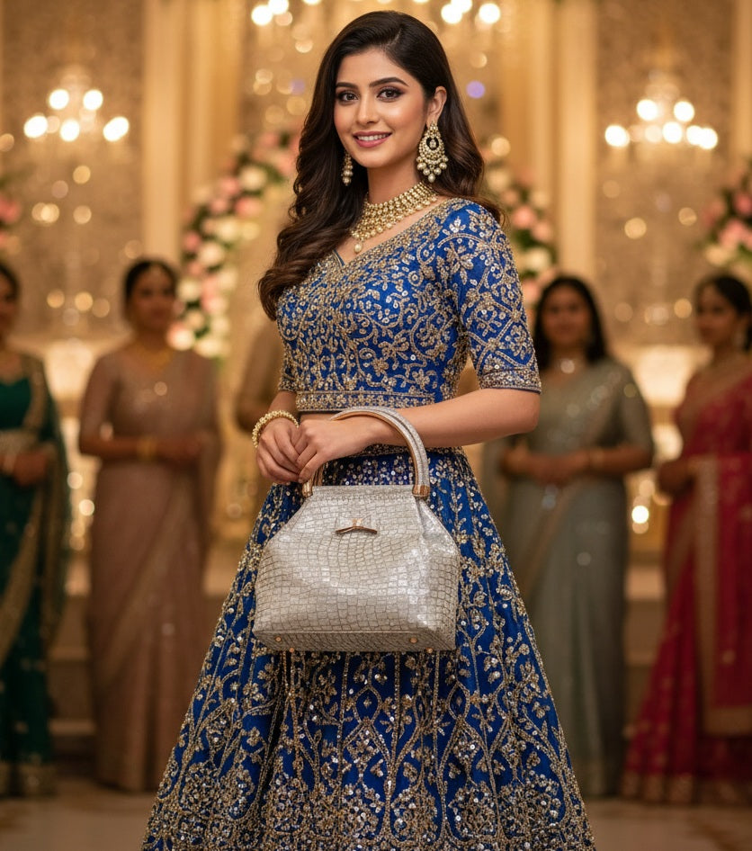 Snakeskin Pattern Shimmer Potli