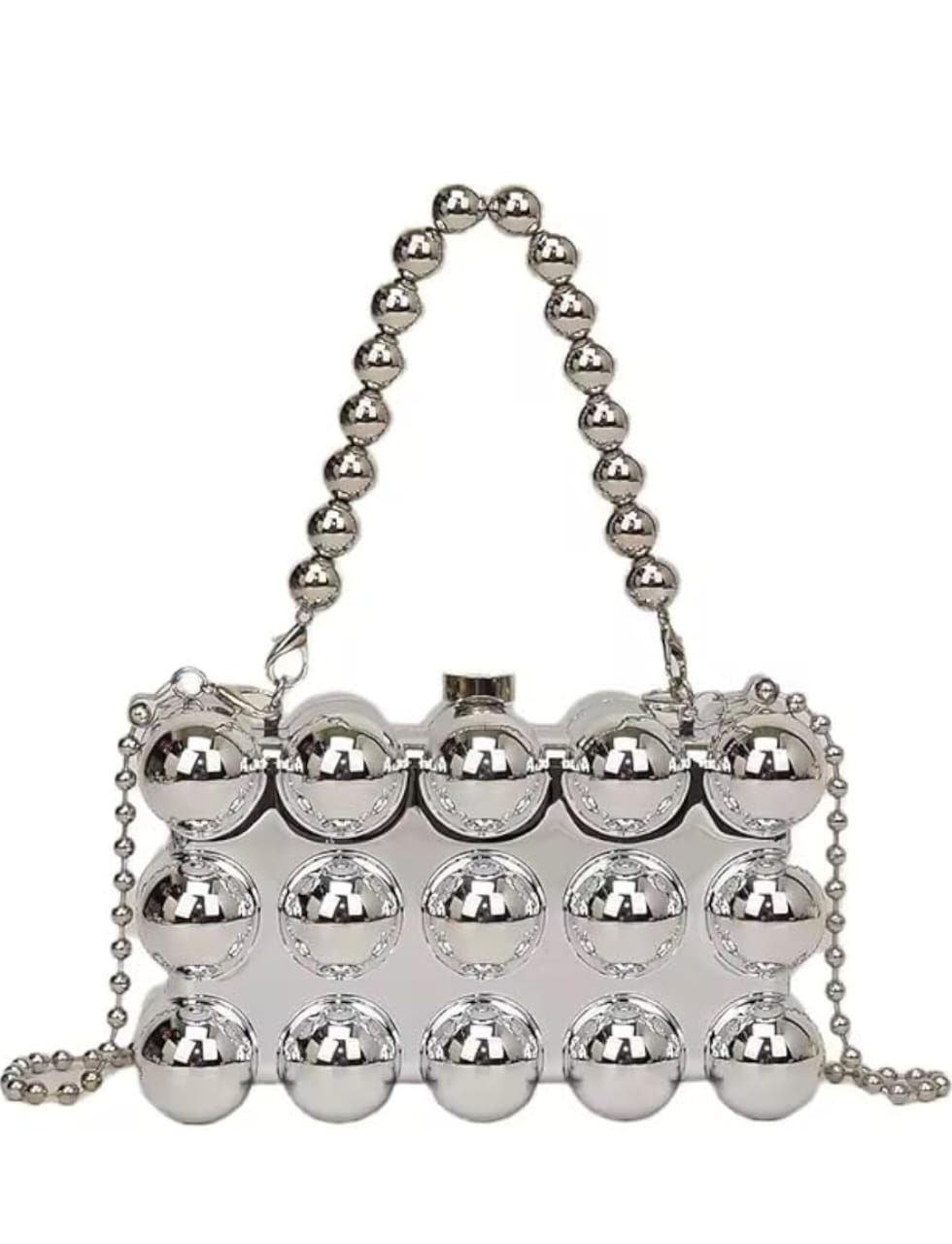 Metallic Bubble Clutch in Gold colour