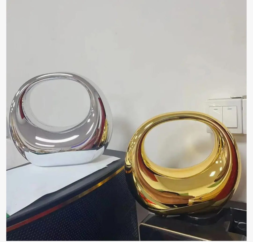 Silver / Golden finish metallic finish Clutch bag