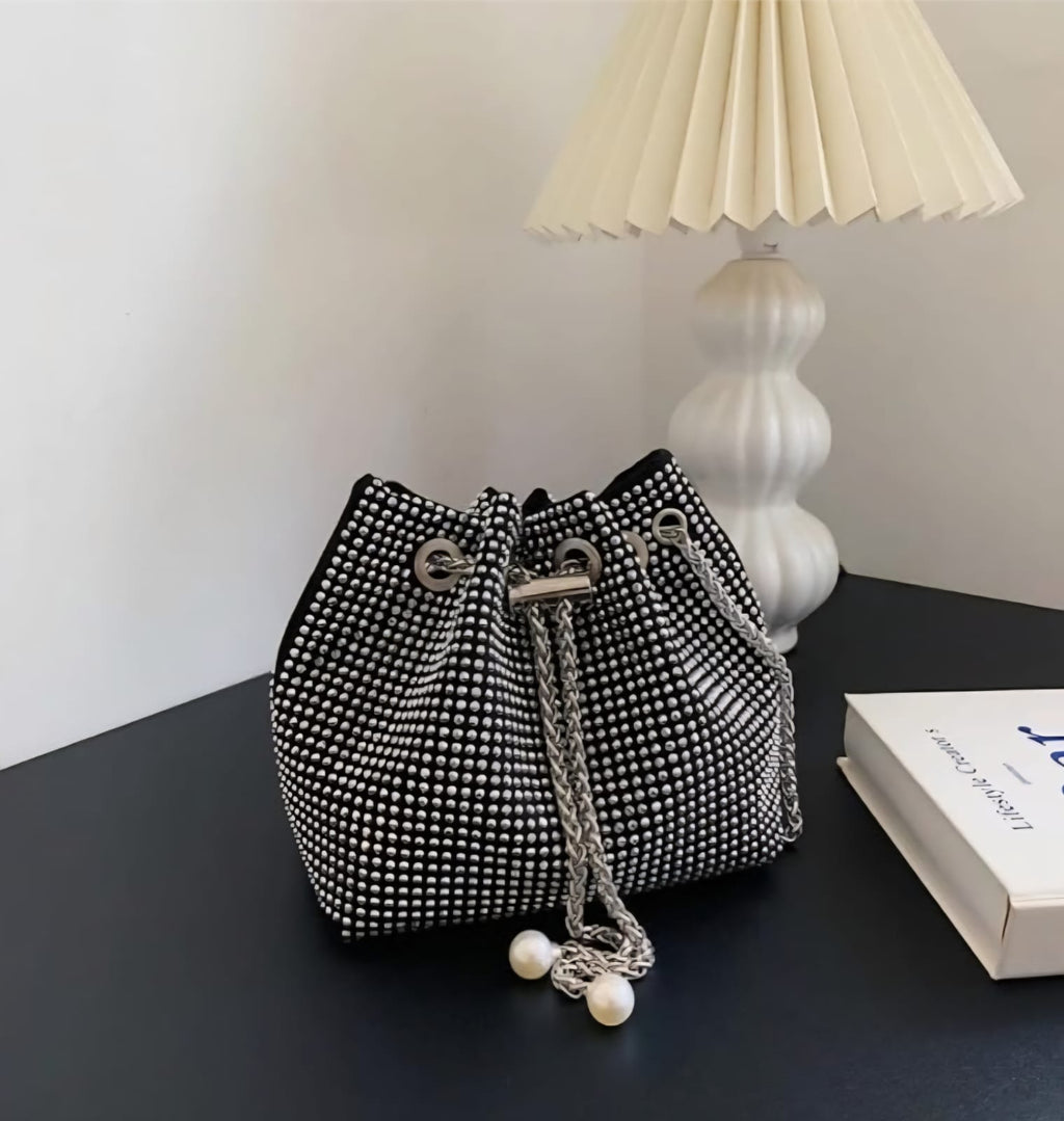 Leatherette Rhinestone studded with heavy Metal Chain - Potli Style