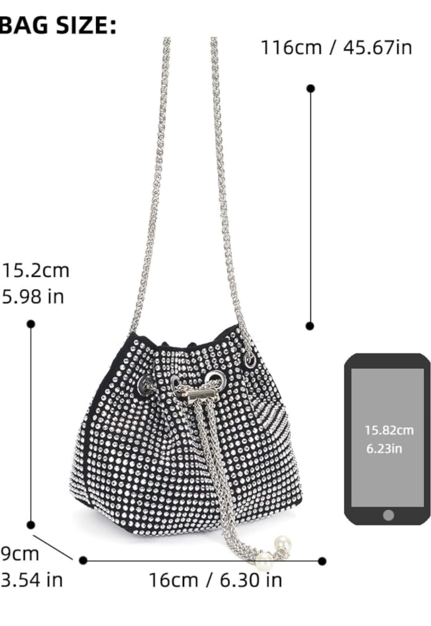 Leatherette Rhinestone studded with heavy Metal Chain - Potli Style