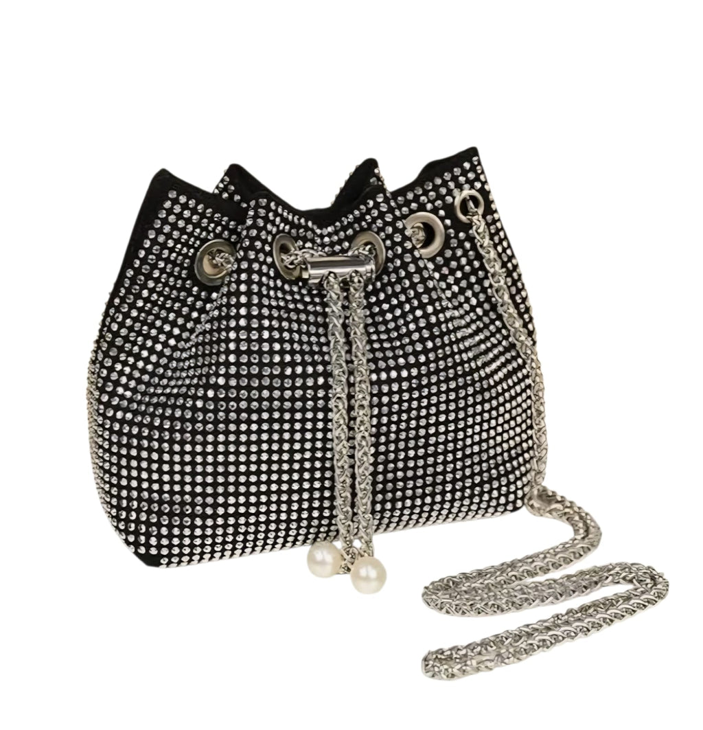 Leatherette Rhinestone studded with heavy Metal Chain - Potli Style